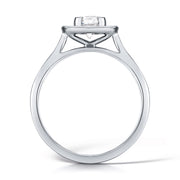 Round Brilliant Diamond Ring In A Cushion Shaped Grain Set Halo Design